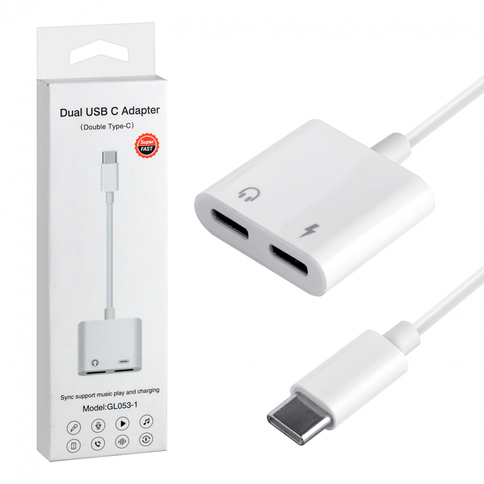 Переходник Type-C на  Type-C+Type-C (360шт/кор)