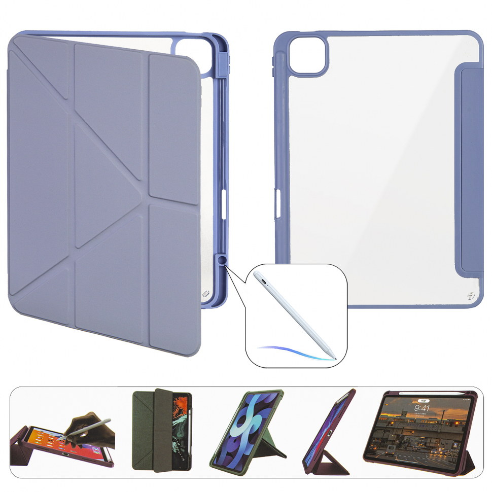 Чехол-книжка iPad Pro 13 (2024) Smart Case Crystal Folio (Pencil) Lavender Grey