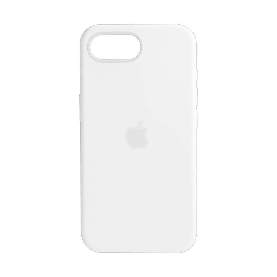 Чехол iPhone 16e Silicon Case  White (MagSafe + анимация NFC) c LOGO