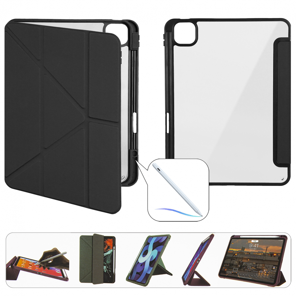 Чехол-книжка iPad Pro 13 (2024) Smart Case Crystal Folio (Pencil) Black