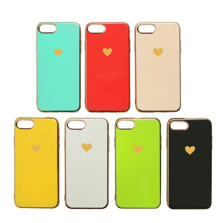 Чехол iPhone 8 Plus цветной с сердцем