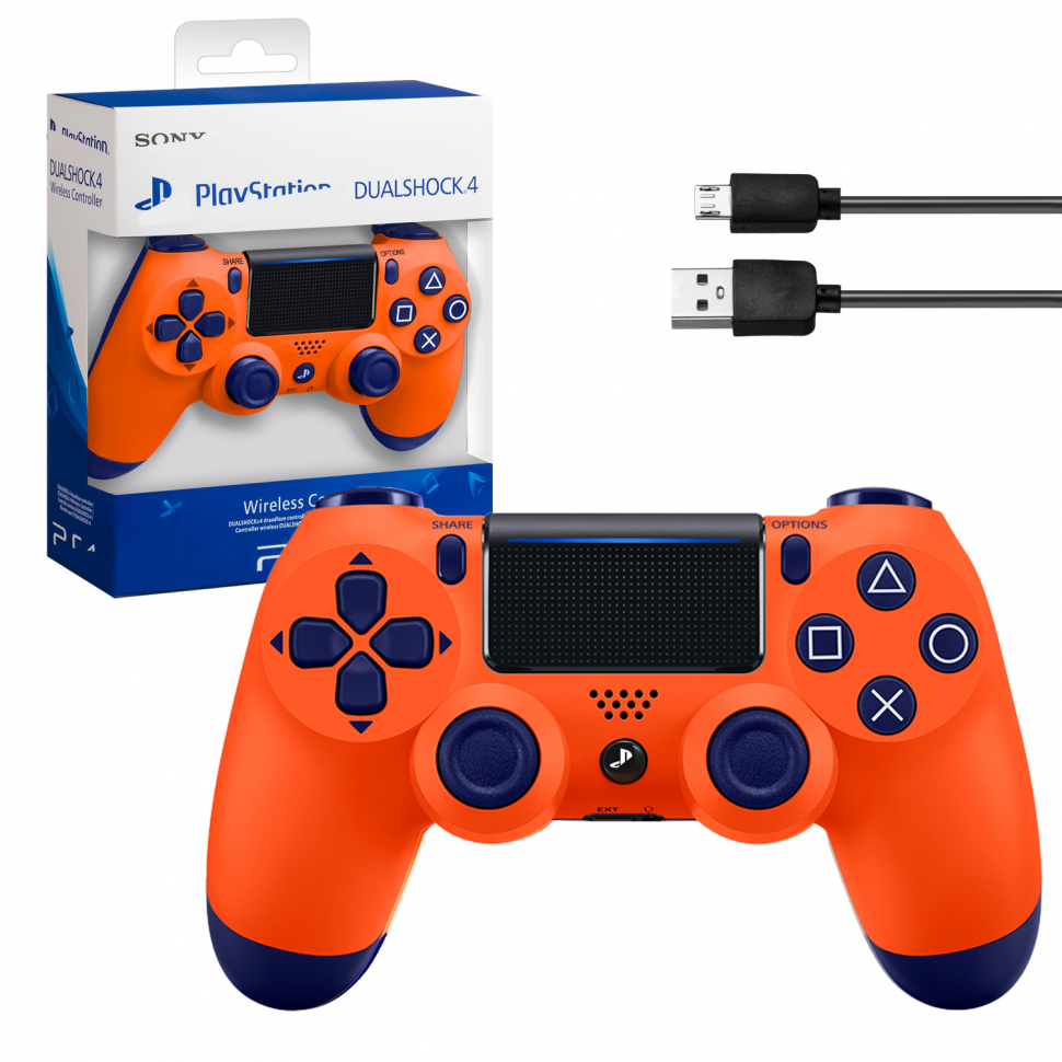 Джойстик PS4 DualShock беспроводной оранжевый