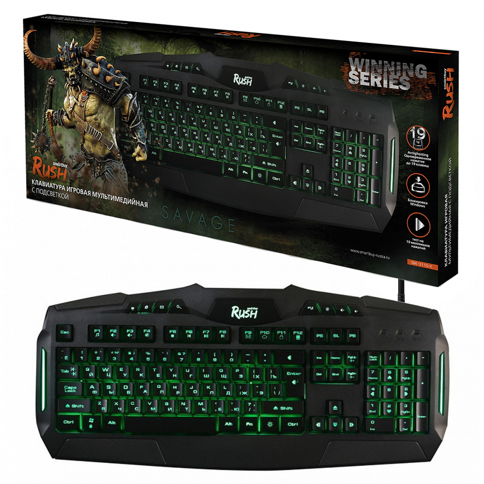 Клавиатура игровая Smartbuy RUSH Savage 311 USB черная (SBK-311G-K)/20
