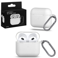 Чехол Airpods 4 с карабином №11 white