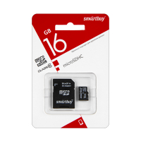 Micro SD 16GB Smart Buy class 10 с адаптером SD