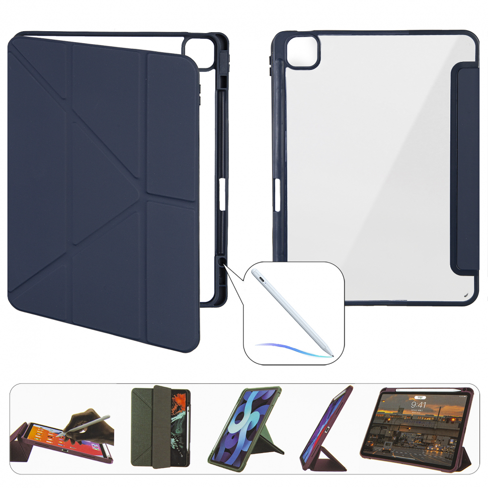 Чехол-книжка iPad Air 13 (2024) Smart Case Crystal Folio (Pencil) Dark Blue