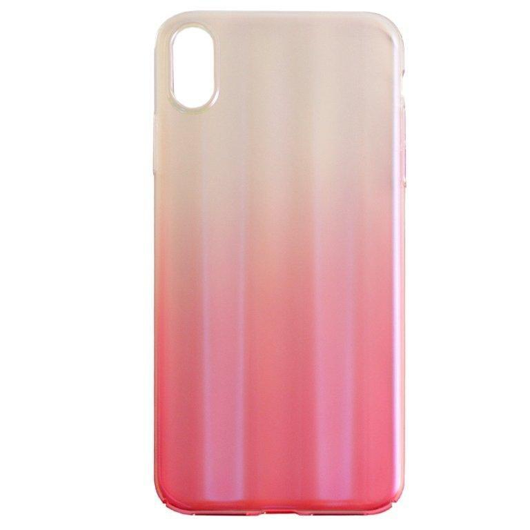 Чехол iPhone XS Max Baseus Aurora переливающися розовый