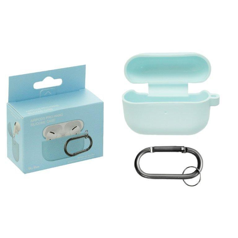 Чехол Airpods Pro Hang Silicon Сase с карабином Sky Blue