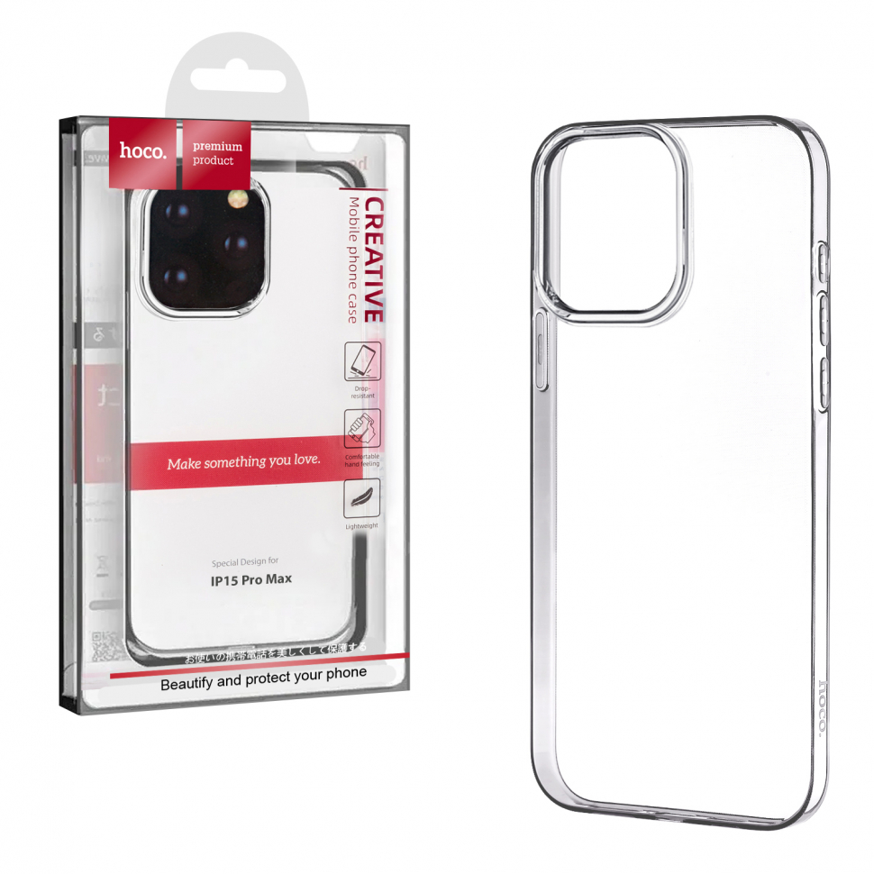 Чехол iPhone 15 Pro Max Hoco TPU прозрачный