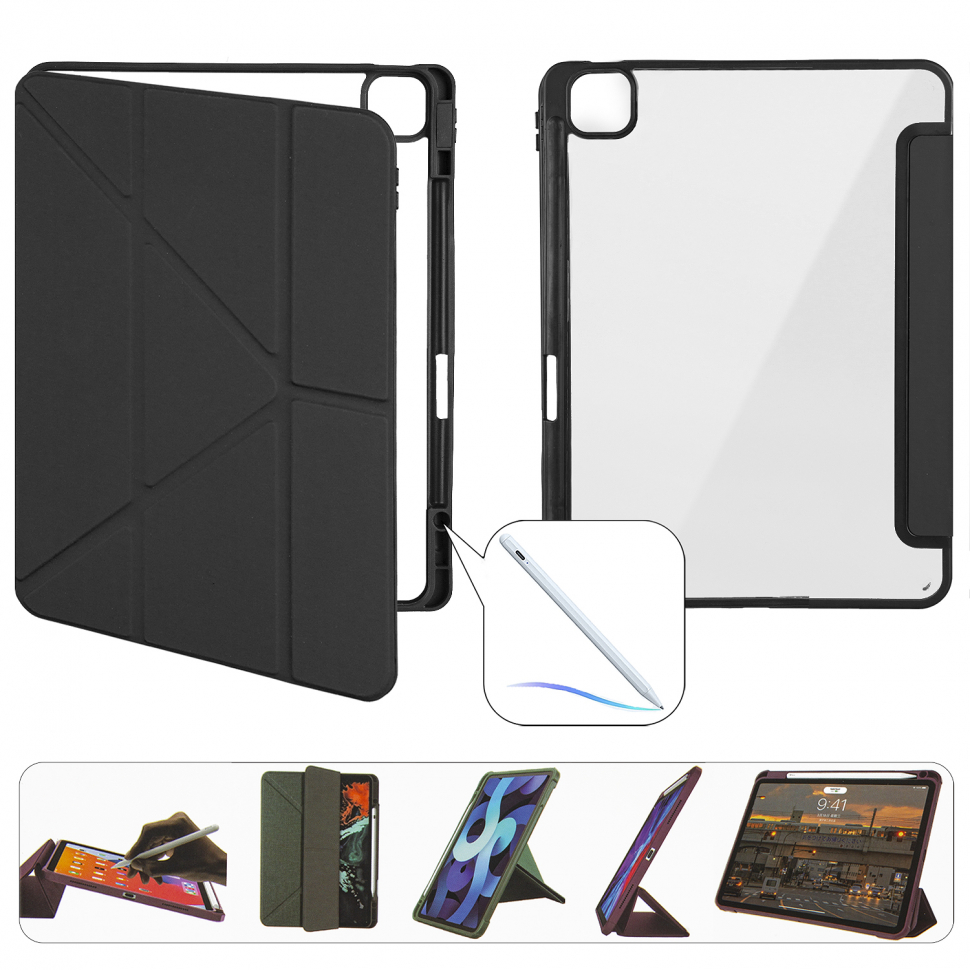 Чехол-книжка iPad Air 13 (2024) Smart Case Crystal Folio (Pencil) Black