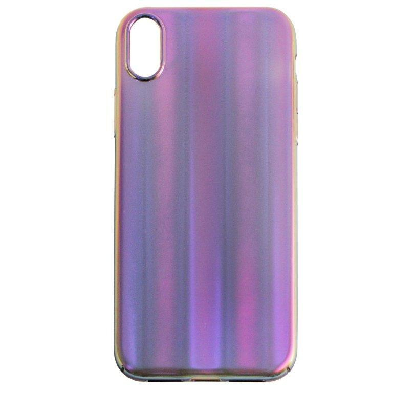 Чехол iPhone XS Max Baseus Aurora переливающися синий