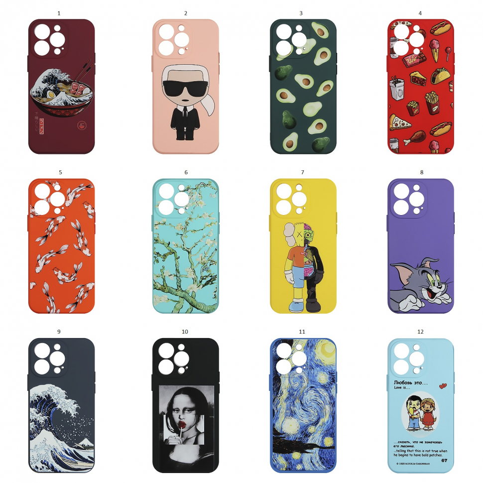 Чехол iPhone 13 Pro (6.1) Silicone WS с принтами в ассортименте