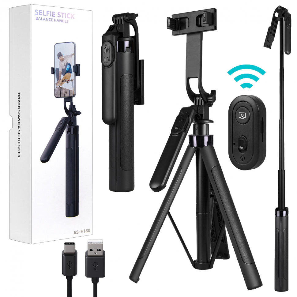 Монопод-трипод ES-H180 （алюминиевое покрытие）