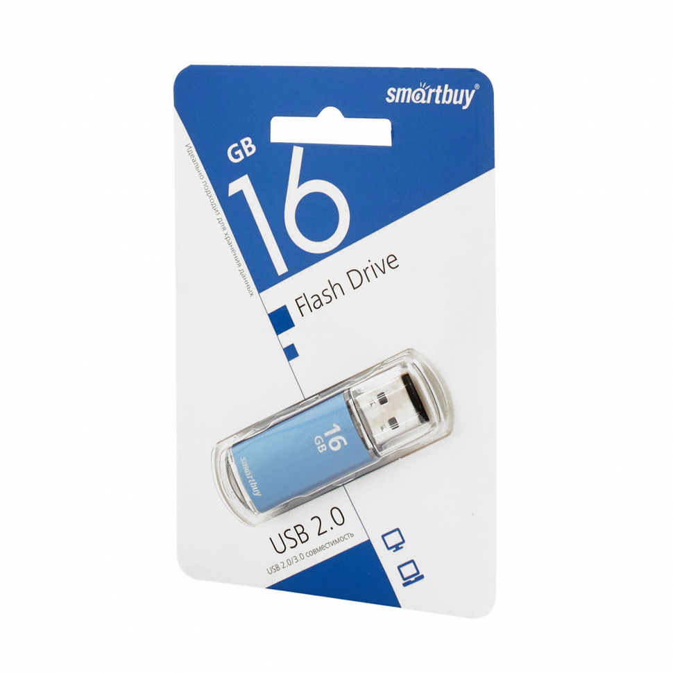 USB накопитель 16 GB Smart Buy V-Cut Blue
