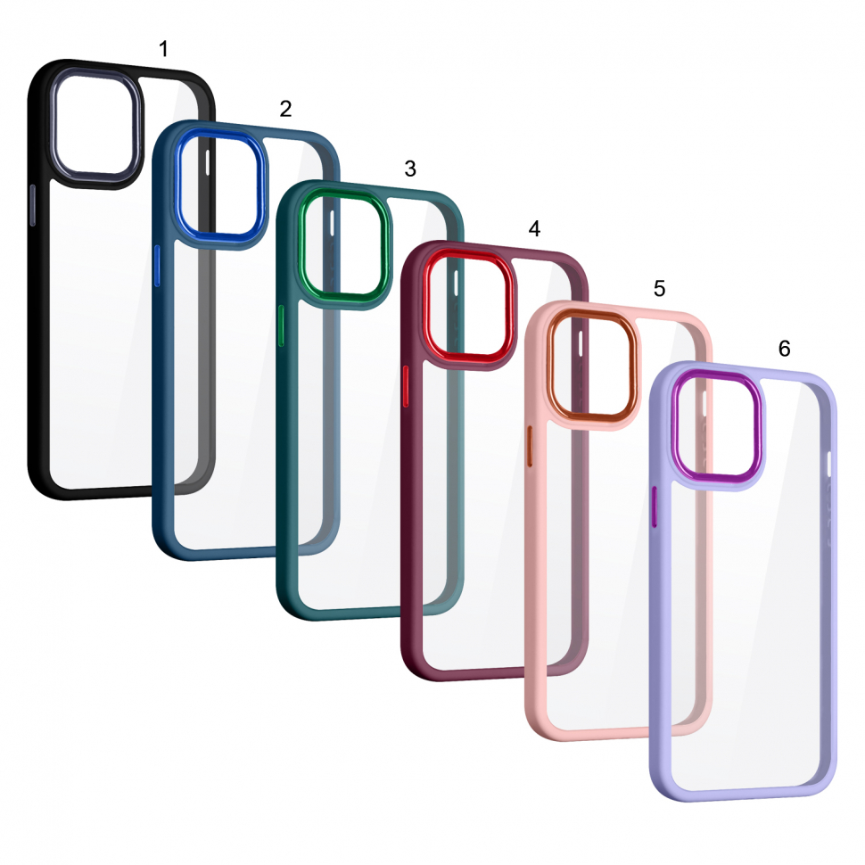 Чехол iPhone 13 Pro Max цветной бампер