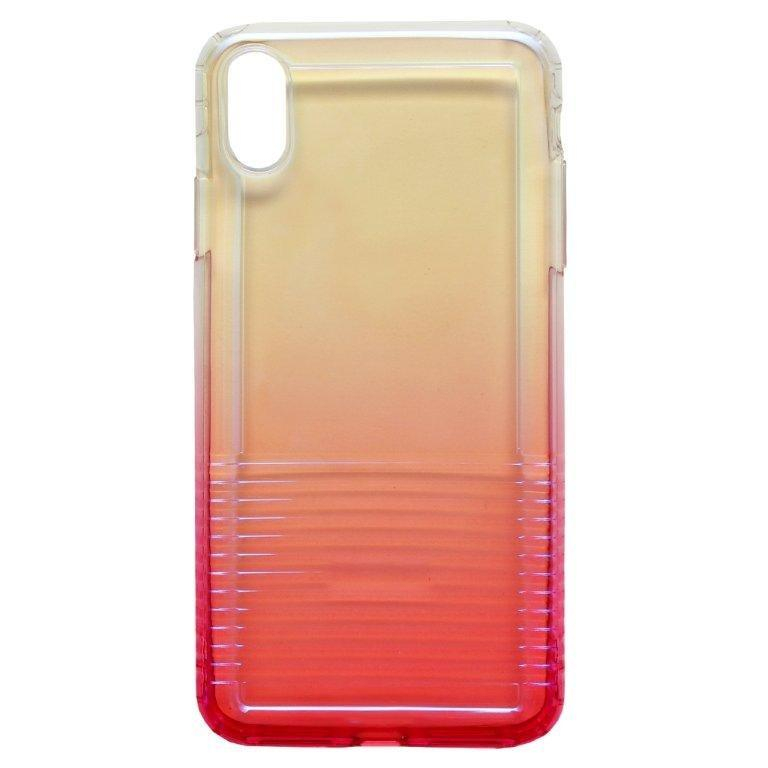 Чехол iPhone XS Max Baseus Colorful airbag Protection переливающийся прозрачный+розовый