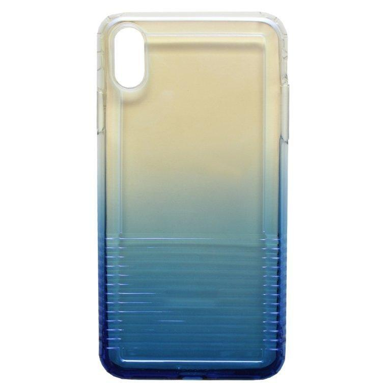 Чехол iPhone XS Max Baseus Colorful airbag Protection переливающийся прозрачный+синий