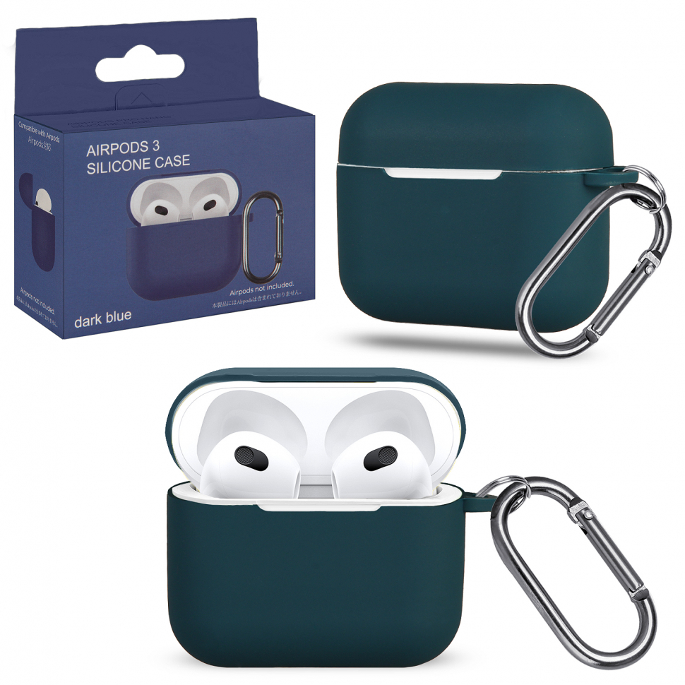 Чехол Airpods 3 с карабином №19 blue