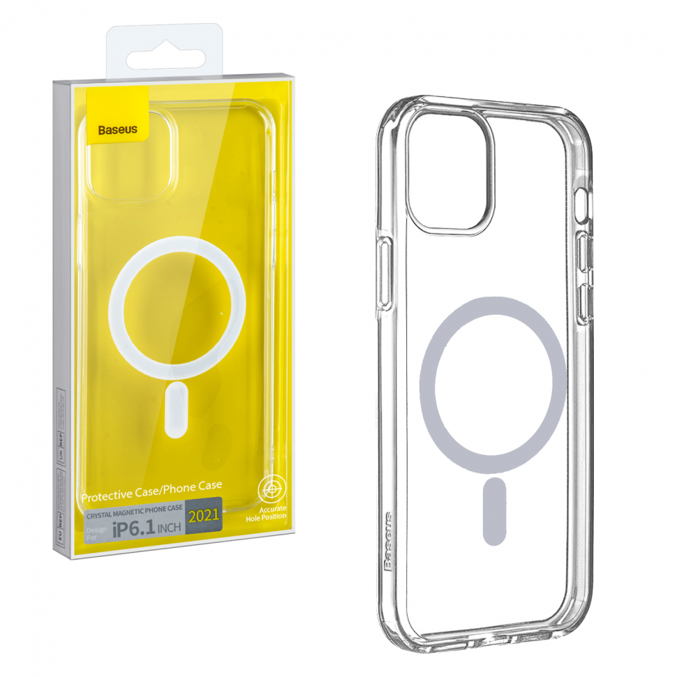 Чехол iPhone 13 (6.1) Crystal Magnetic Phone Case Baseus прозрачный