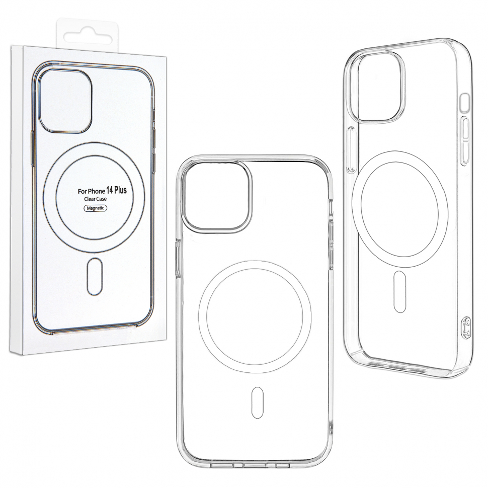 Чехол iPhone 14 Plus Clear Case (MagSafe) TPU+PC