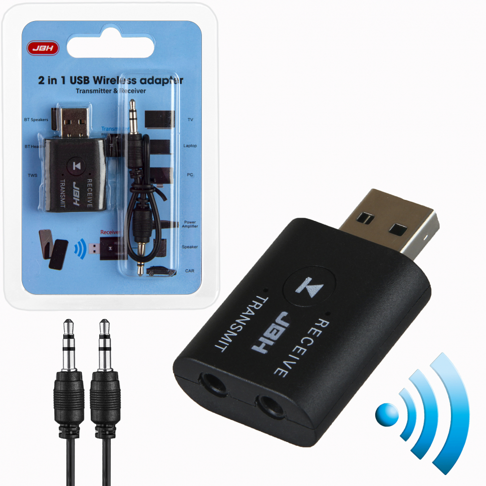 Блютуз ресивер JBH BT-10 2 в 1 (480 шт/кор)