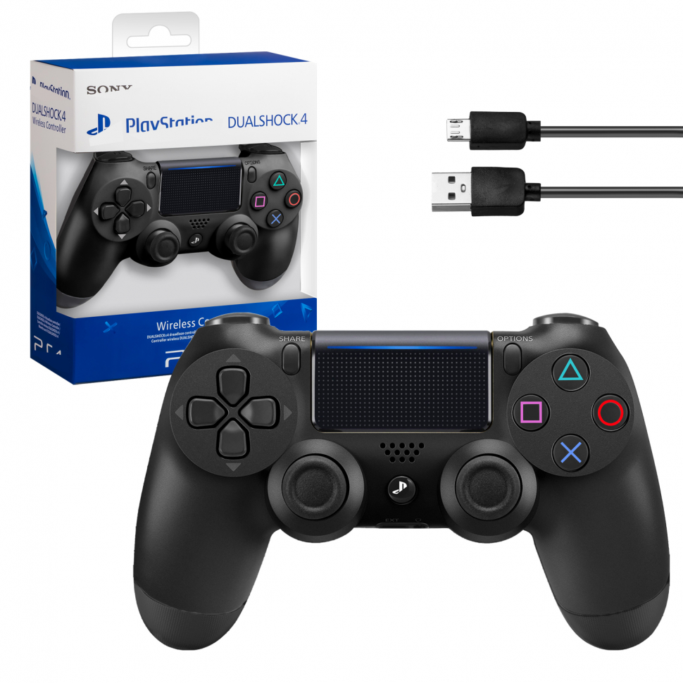 *Джойстик PS4 DualShock беспроводной черный
