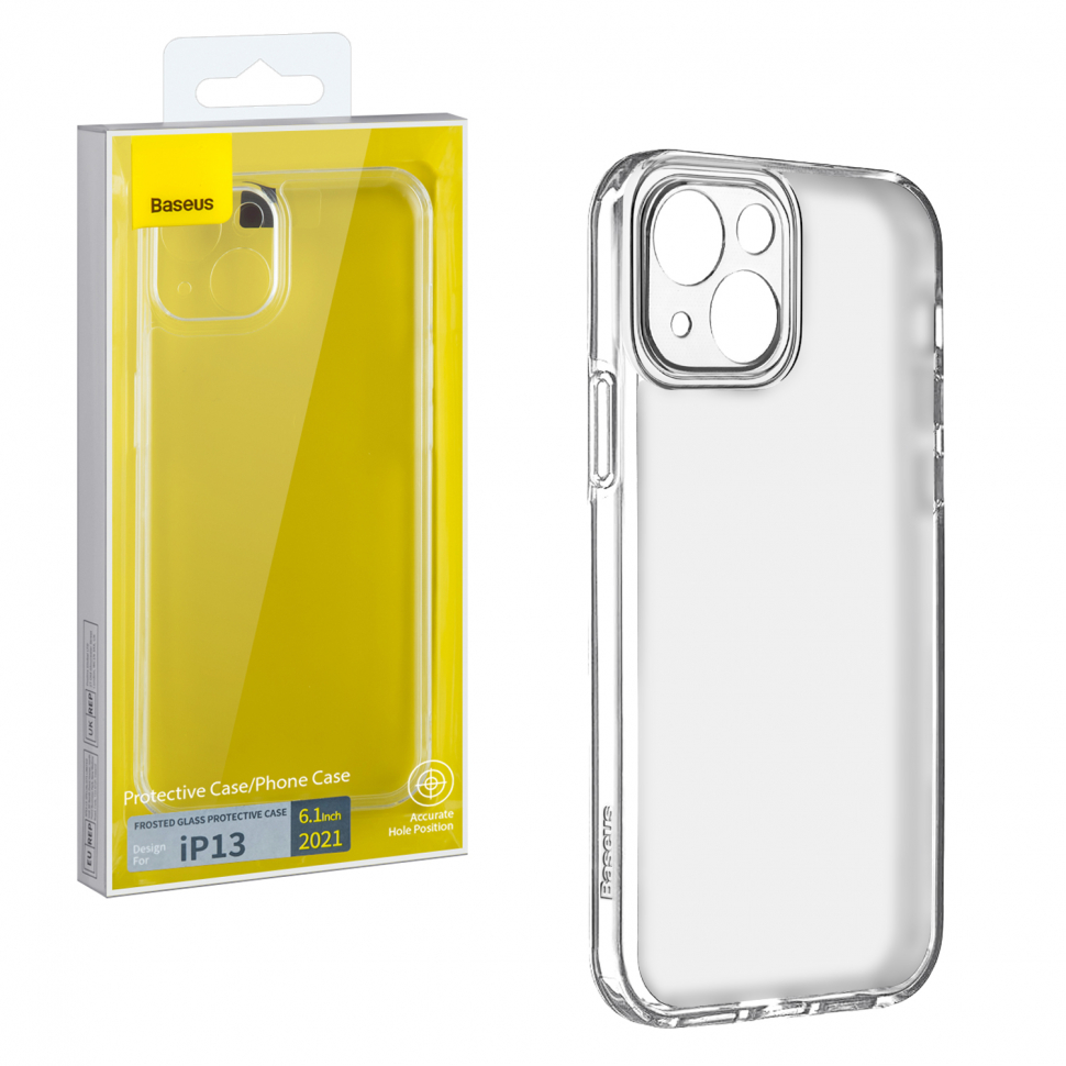 Чехол iPhone 13 (6.1) Frosted Glass Protective Case Baseus прозрачный