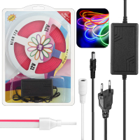 Светодиодная лента 5м гибкая неоновая розовая