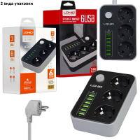 Сетевой фильтр на 3 розетки + 6 USB 3.4A SE3631 LDNIO (50 шт./кор)