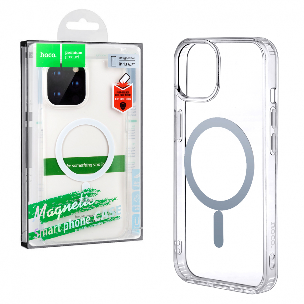 Чехол iPhone 13 Pro Max  (6.7) Hoco TPU прозрачный MagSafe