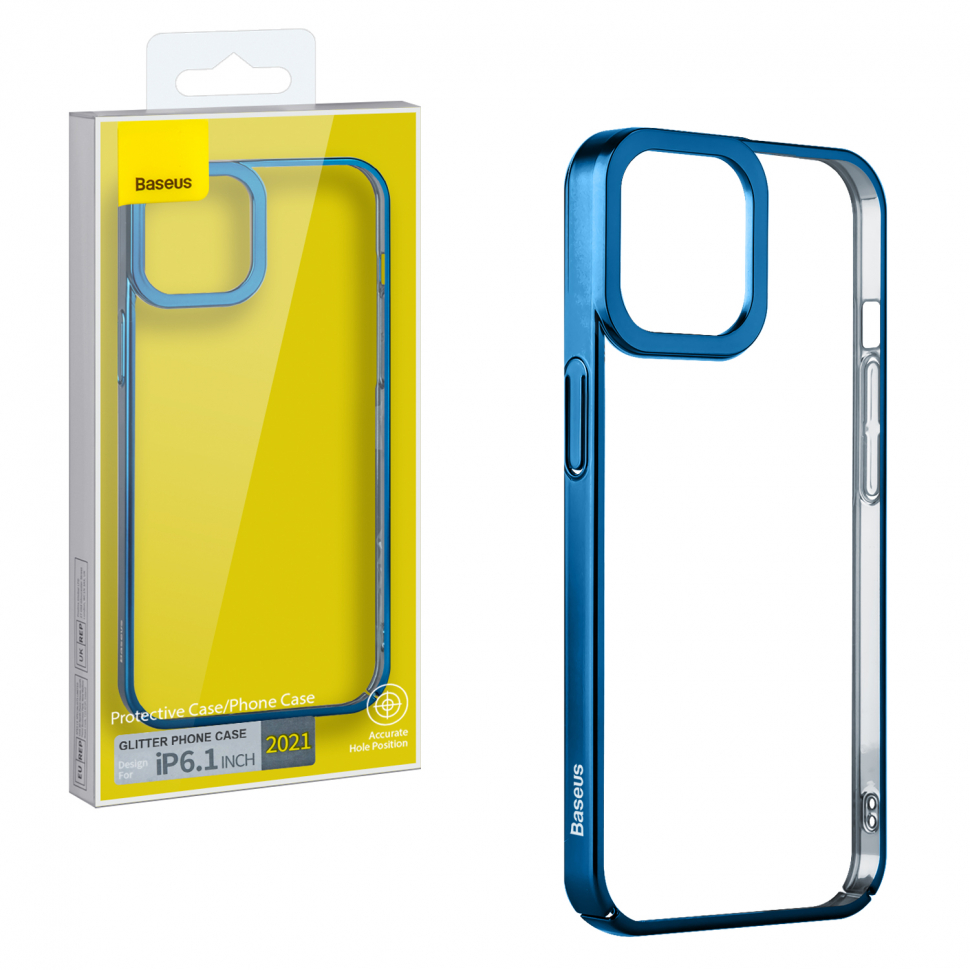 Чехол iPhone 13 (6.1) Glitter Phone Case Baseus синий
