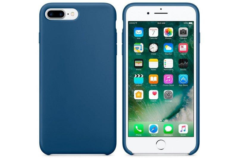 Чехол iPhone 8 Plus Silicon Case  Ocean Blue (c LOGO)