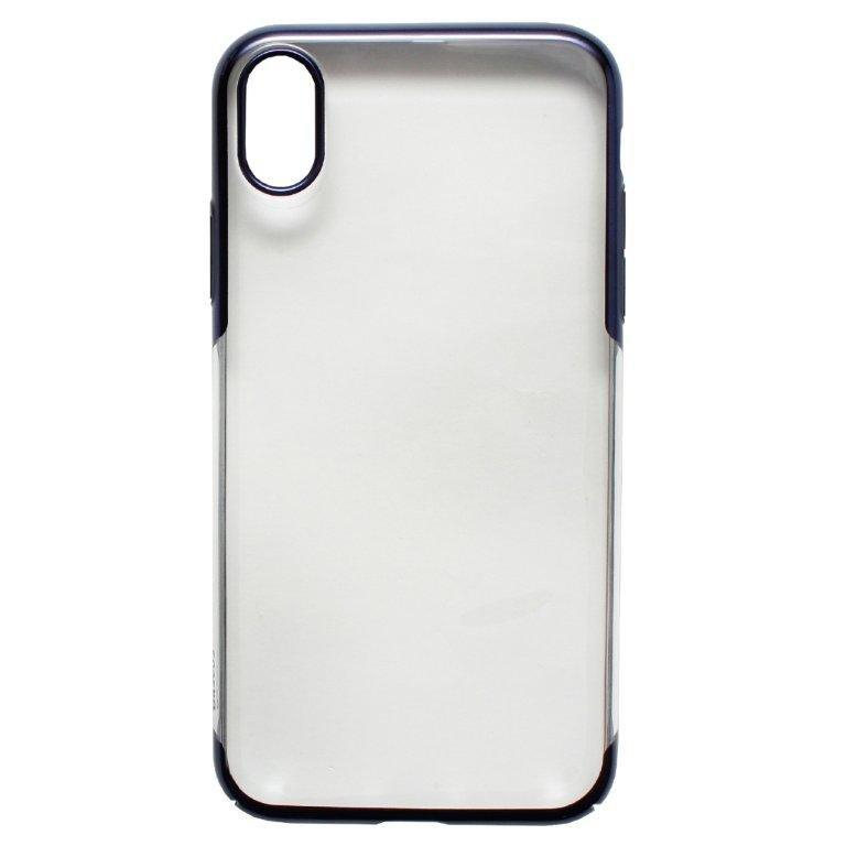 Чехол iPhone XS Max Baseus Glitter Case с рамкой синий