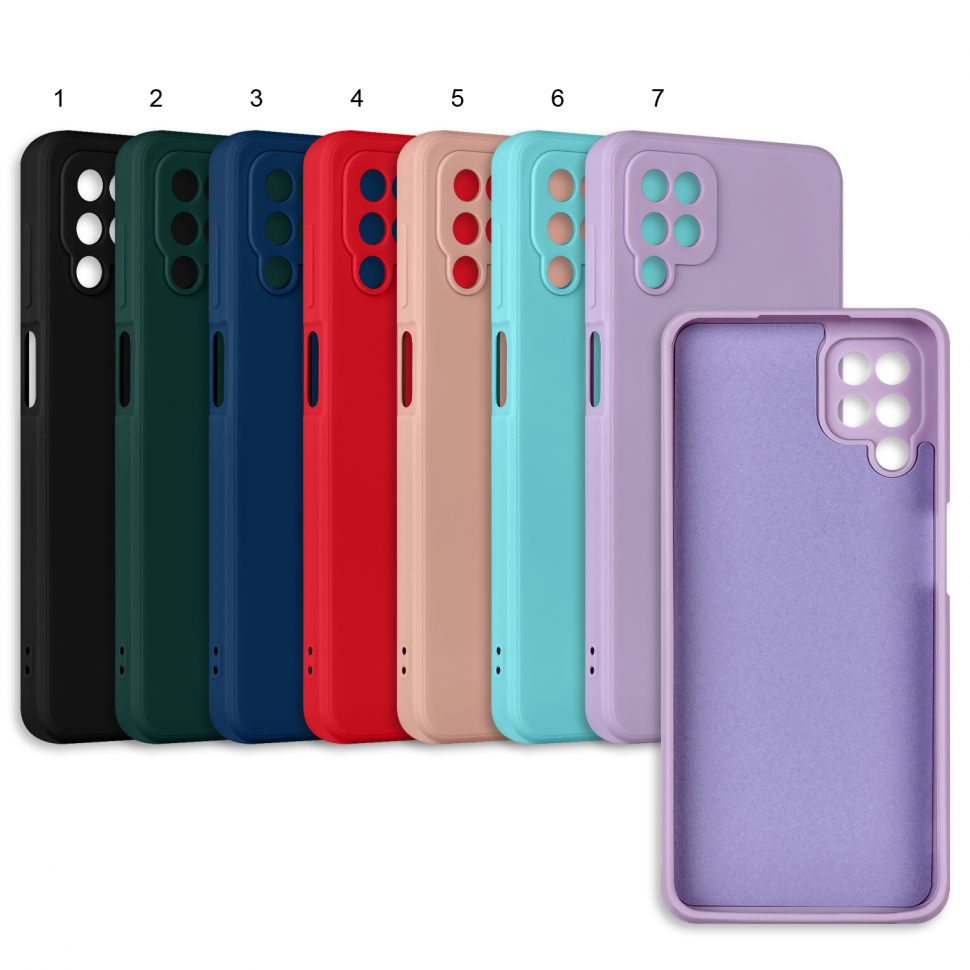 Чехол Samsung A12 цветной силикон