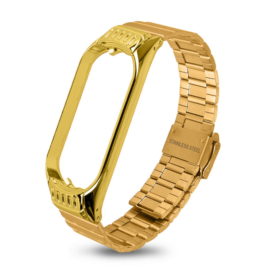 Ремешок для Mi Band 5 Milanese желтое золото (Gold) #13