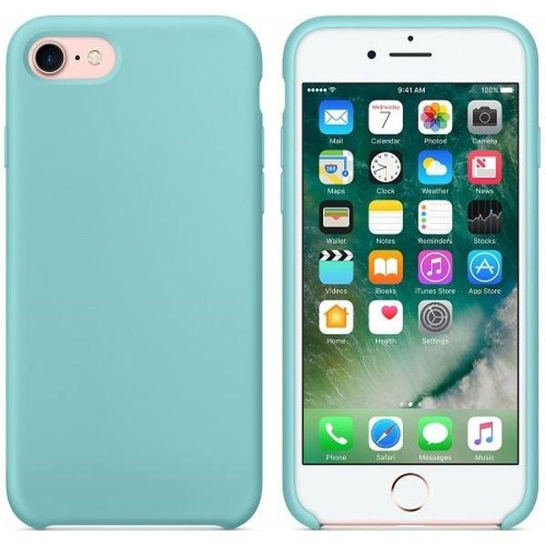 Чехол iPhone 8 Silicon Case  Sea Blue (c LOGO)
