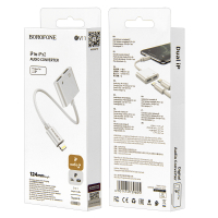* Переходник Lightning на 2 Lightning BV11 124MM Borofone белый