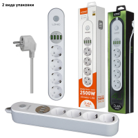 Сетевой фильтр на 4 розетки + 4 USB 3.4A 2M SE4432 LDNIO (50 шт./кор)