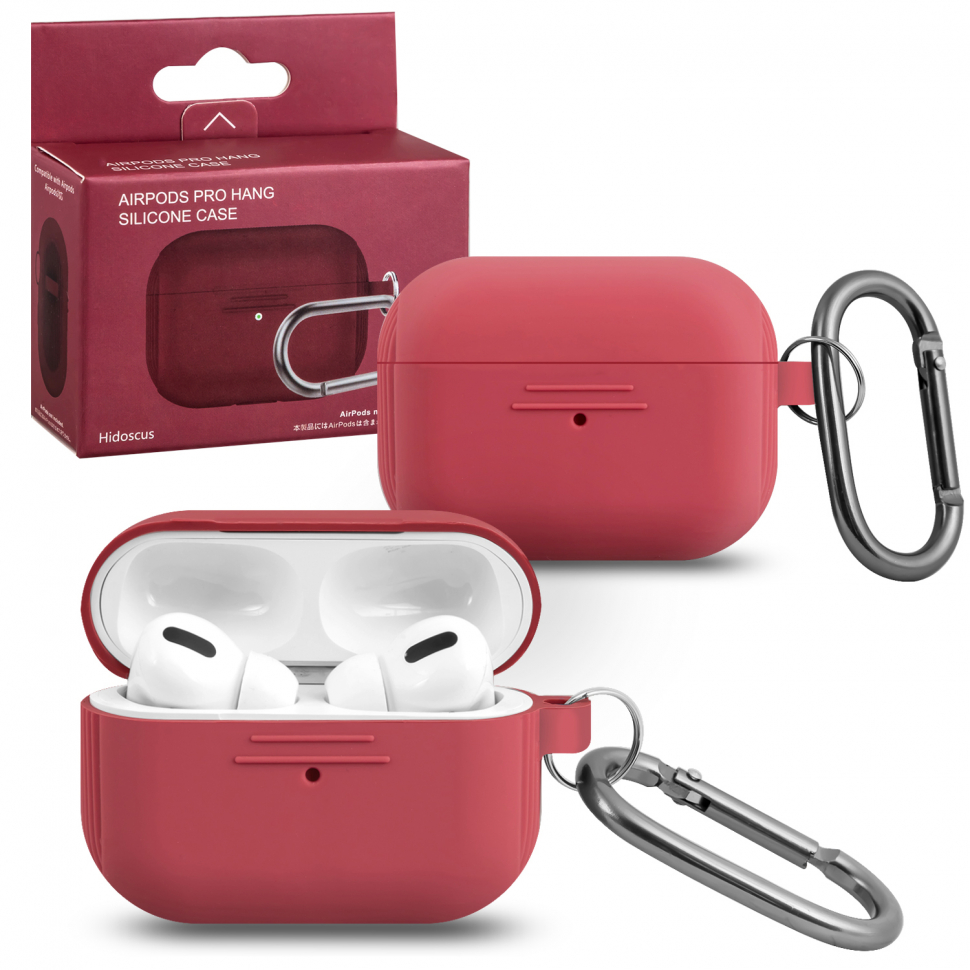 Чехол Airpods Pro Hang Silicon Сase с карабином  LE hidoscus