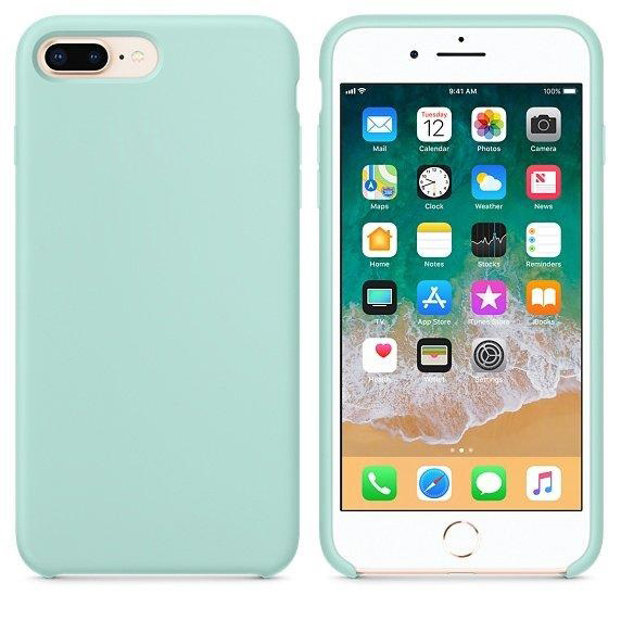 Чехол iPhone 8 Plus Silicon Case  Sea Blue (c LOGO)