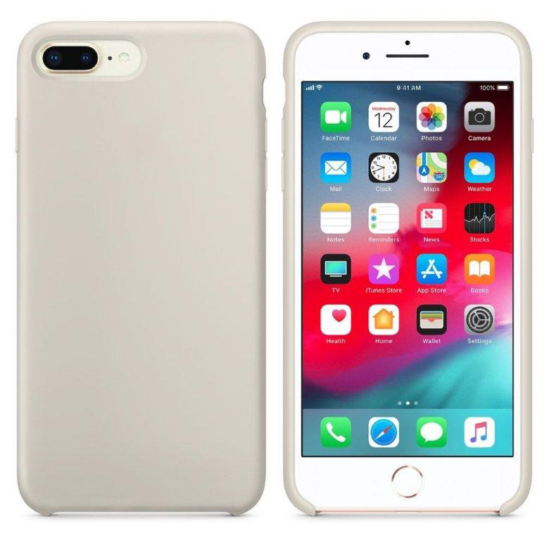 Чехол iPhone 8 Plus Silicon Case  Stone (c LOGO)