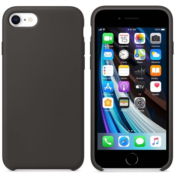 Чехол iPhone SE (2020) Silicon Case  Black (c LOGO)