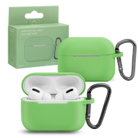 Чехол Airpods Pro Hang Silicon Сase с карабином   SL green