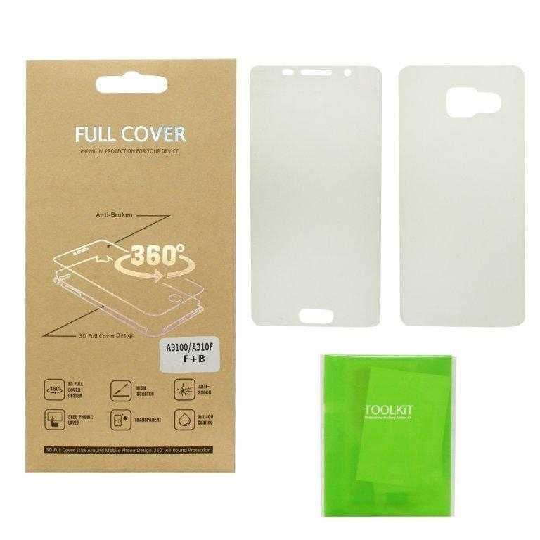 Защитная пленка 360 Samsung A3 (2016) 2 в 1 полное покрытие