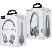 Наушники W21 Graceful charm проводные с микрофоном HOCO серые