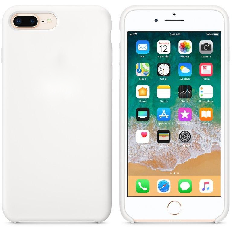 Чехол iPhone 8 Plus Silicon Case  White (c LOGO)