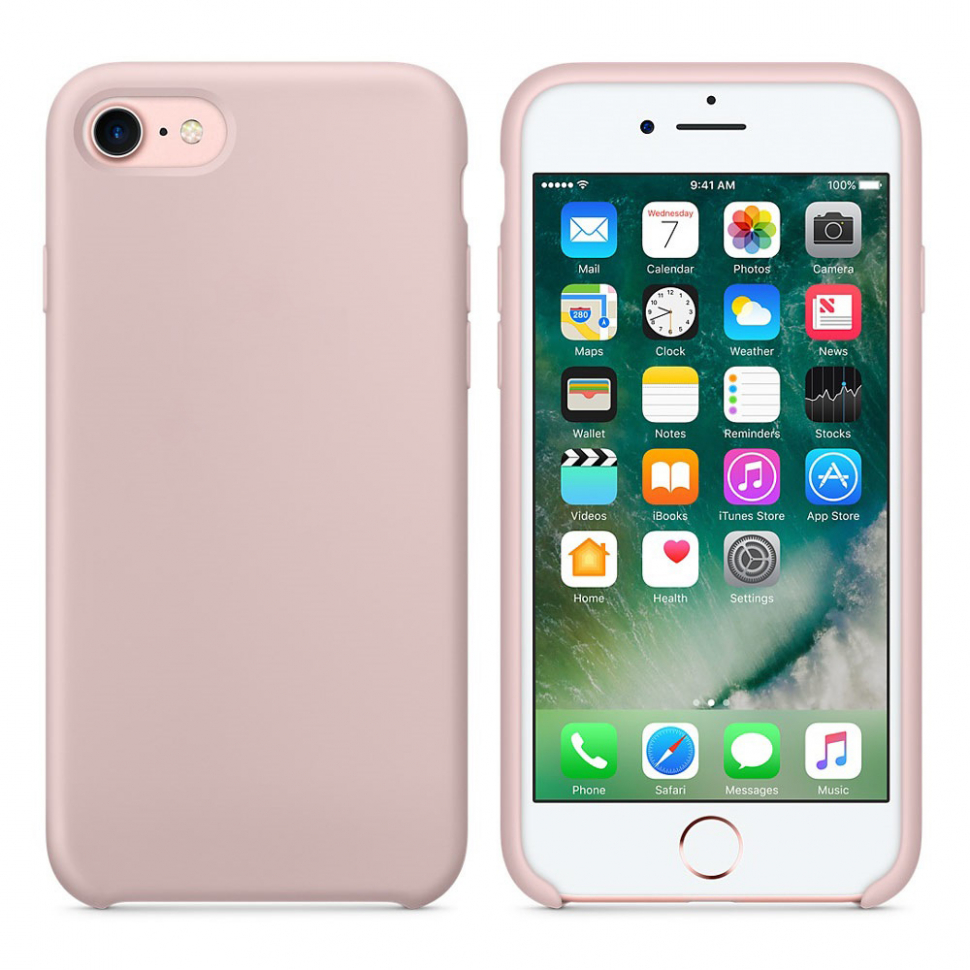 Чехол iPhone SE (2020) Silicon Case  Pink Sand (c LOGO)