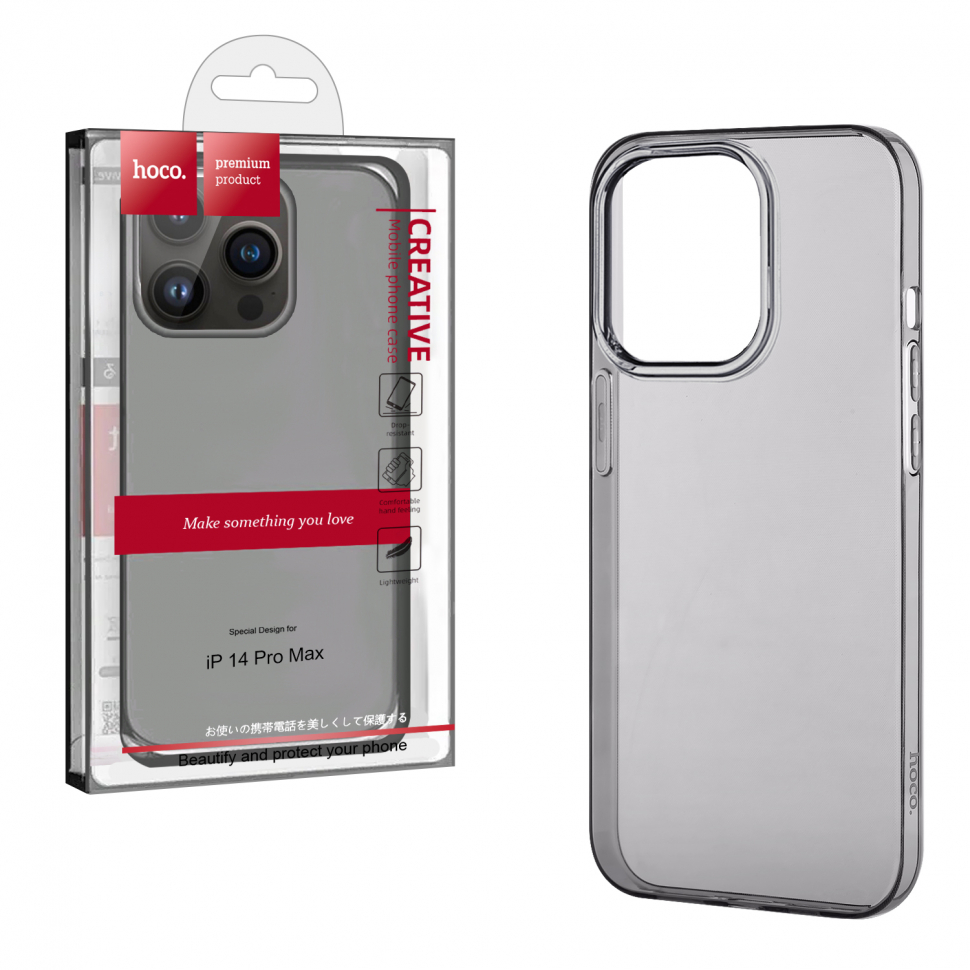 Чехол iPhone 14 Pro Max  (6.7) Light Series TPU black HOCO