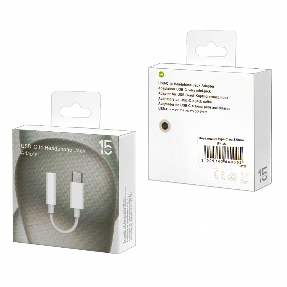 Переходник Type-C  на 3.5mm iPhone 15 (1040шт/кор)