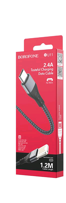 * Кабель BU11 USB Micro USB 1M Borofone черный